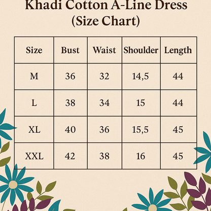 Floral Bliss Khadi Cotton Midi Dress.
