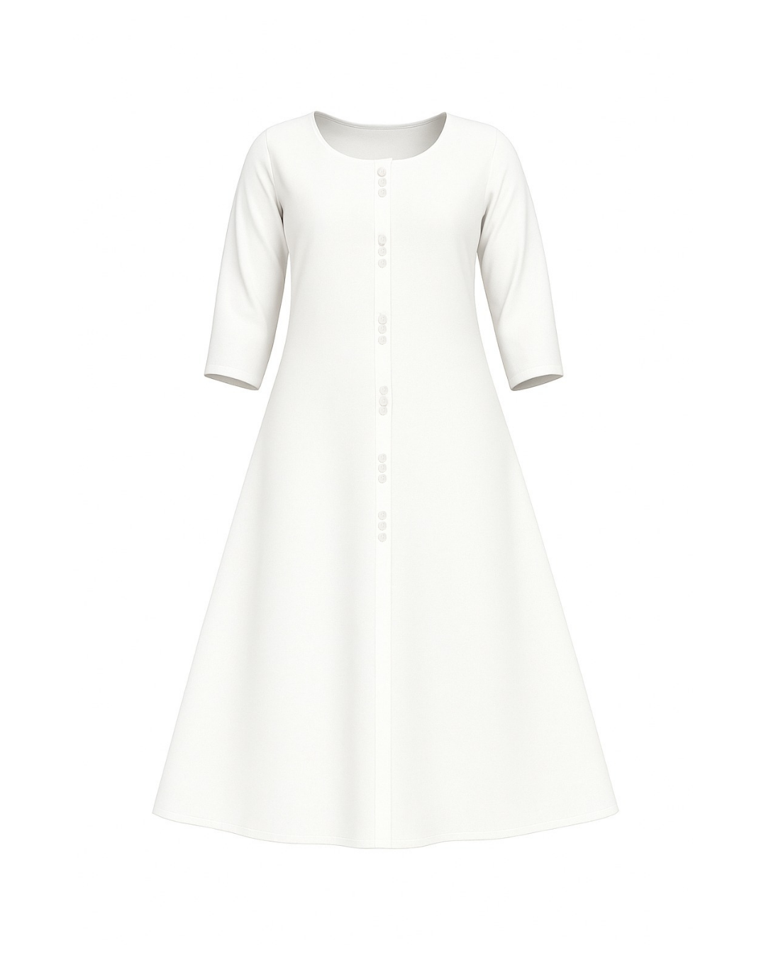 Women's Khadi Cotton A-Line Midi Dress