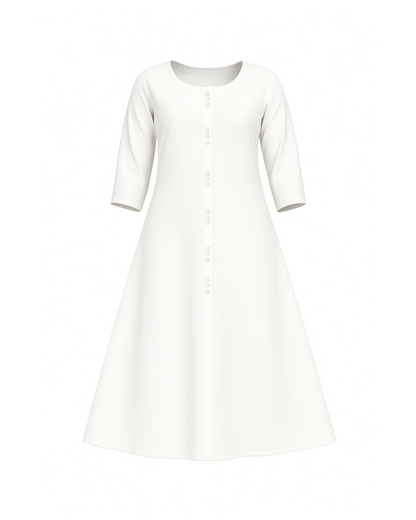 Women's Khadi Cotton A-Line Midi Dress