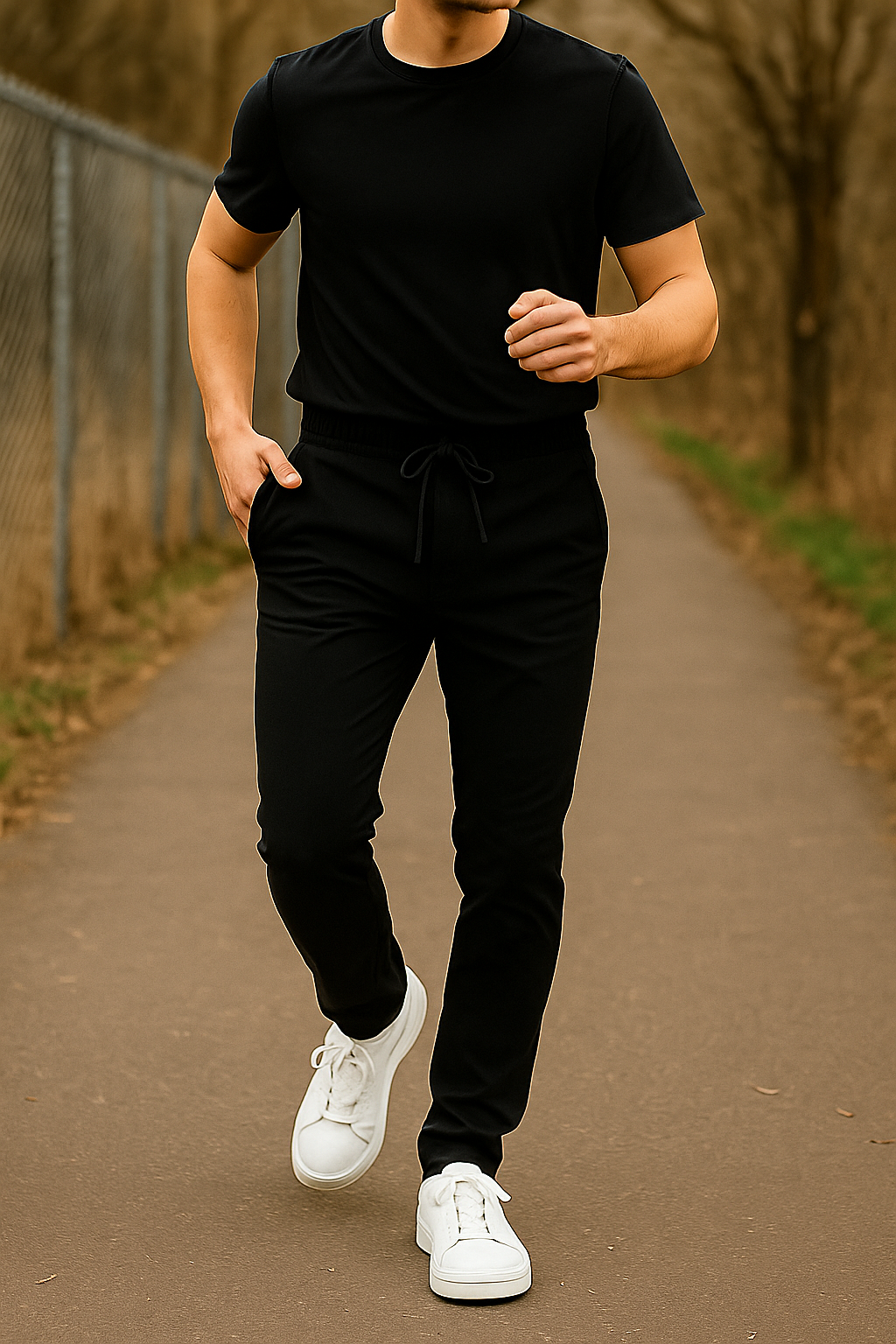 Men's Premium Trousers – Elastic Waist Comfort Fit.