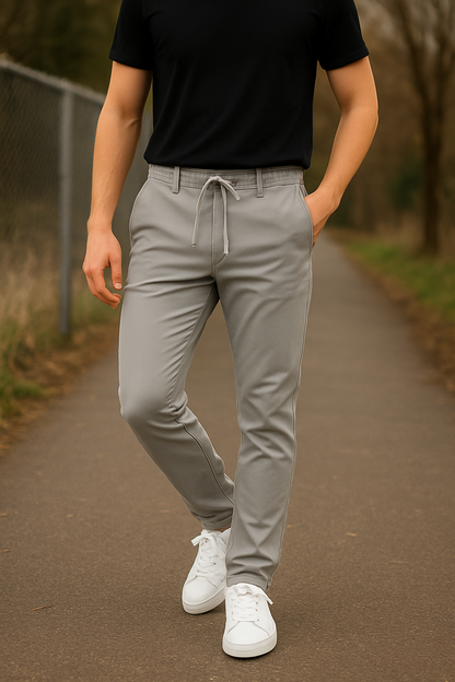 Men's Premium Trousers – Elastic Waist Comfort Fit.
