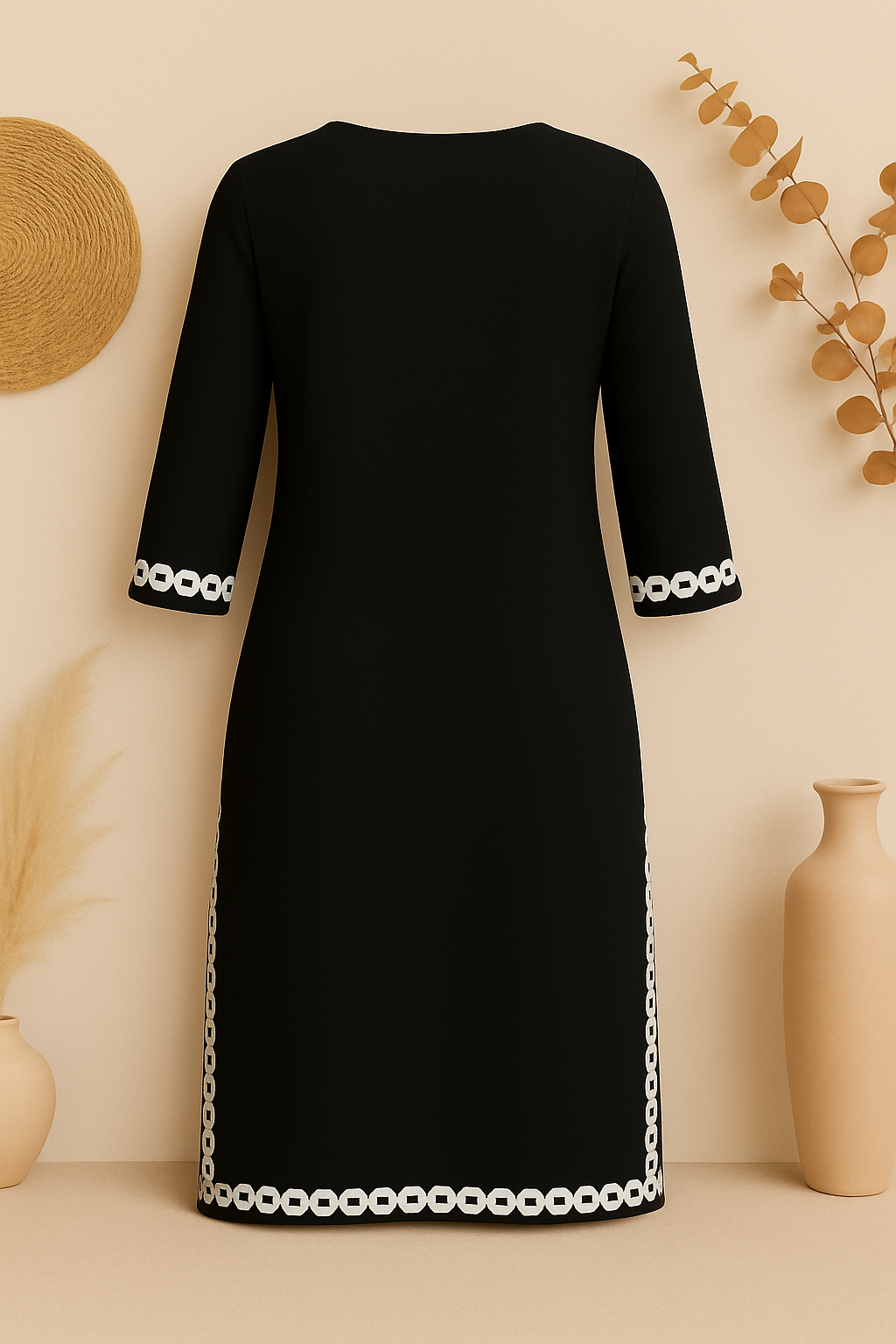 Women's Black Premium Rayon Embroidered Kurti