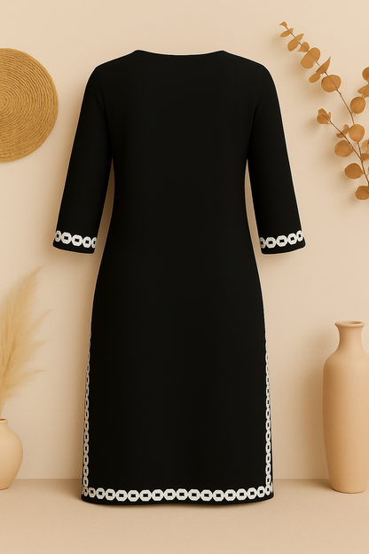 Women's Black Premium Rayon Embroidered Kurti